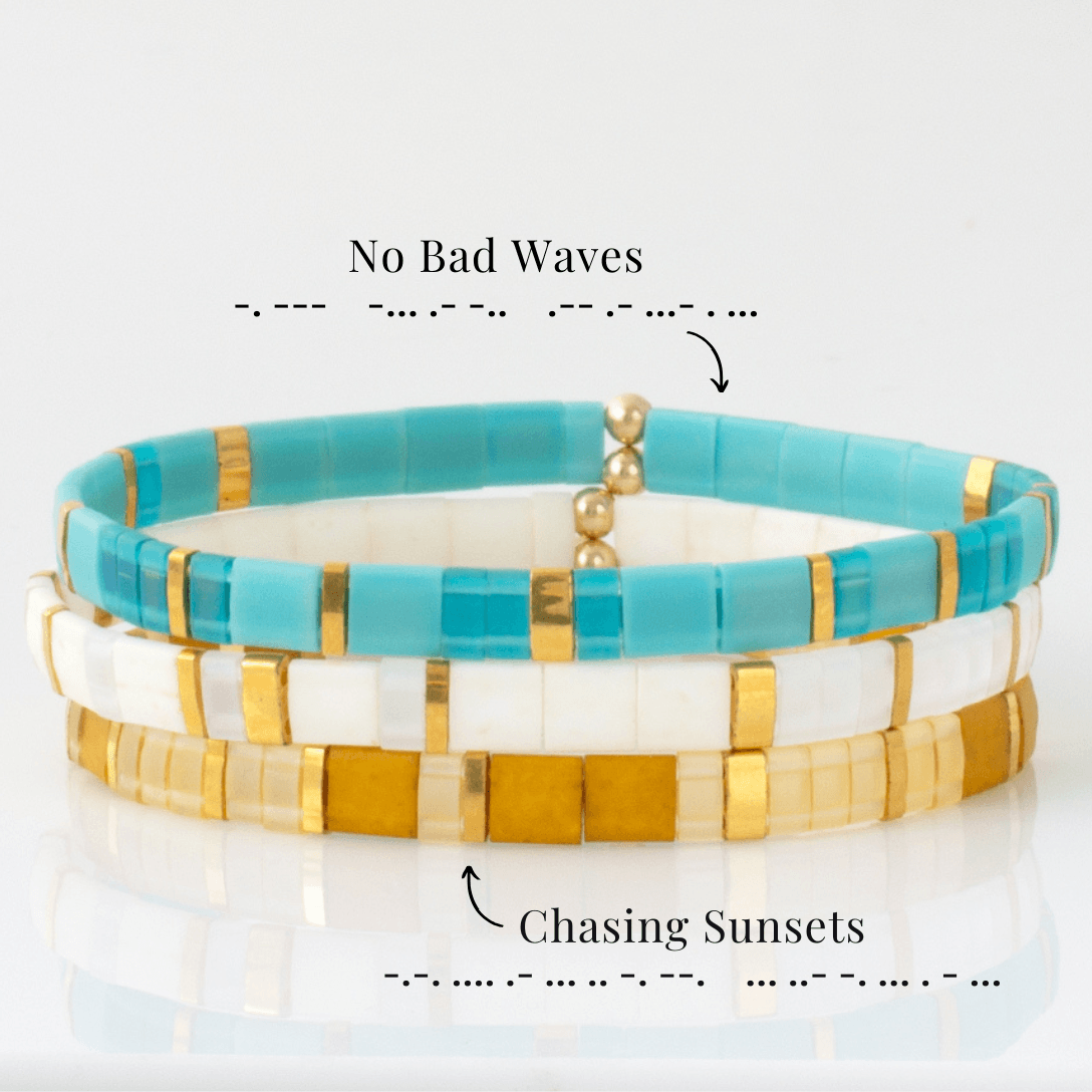 Custom Tila Morse Code Bracelet - Monotone Collection
