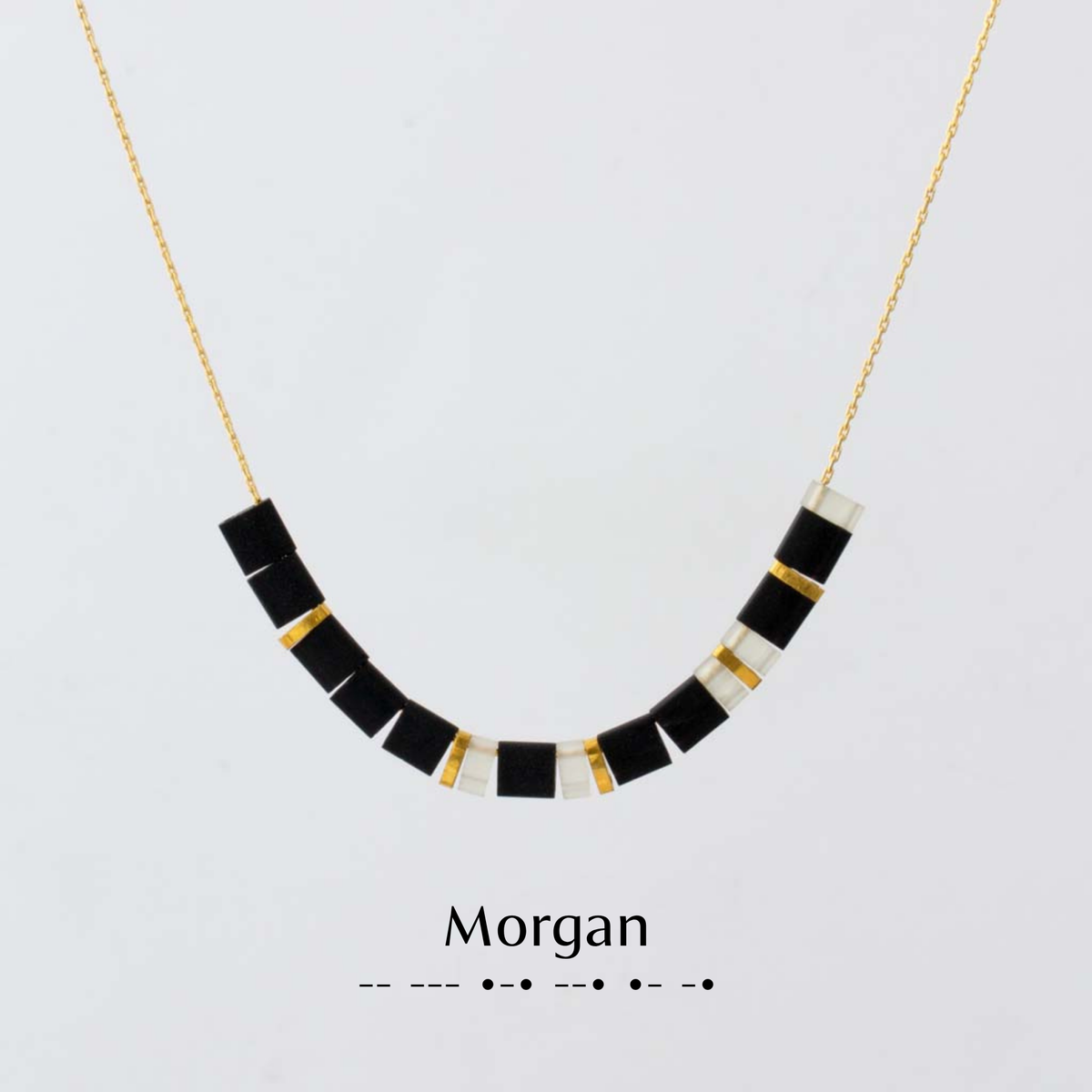 Tila Morse Code Necklace - Monotone Collection