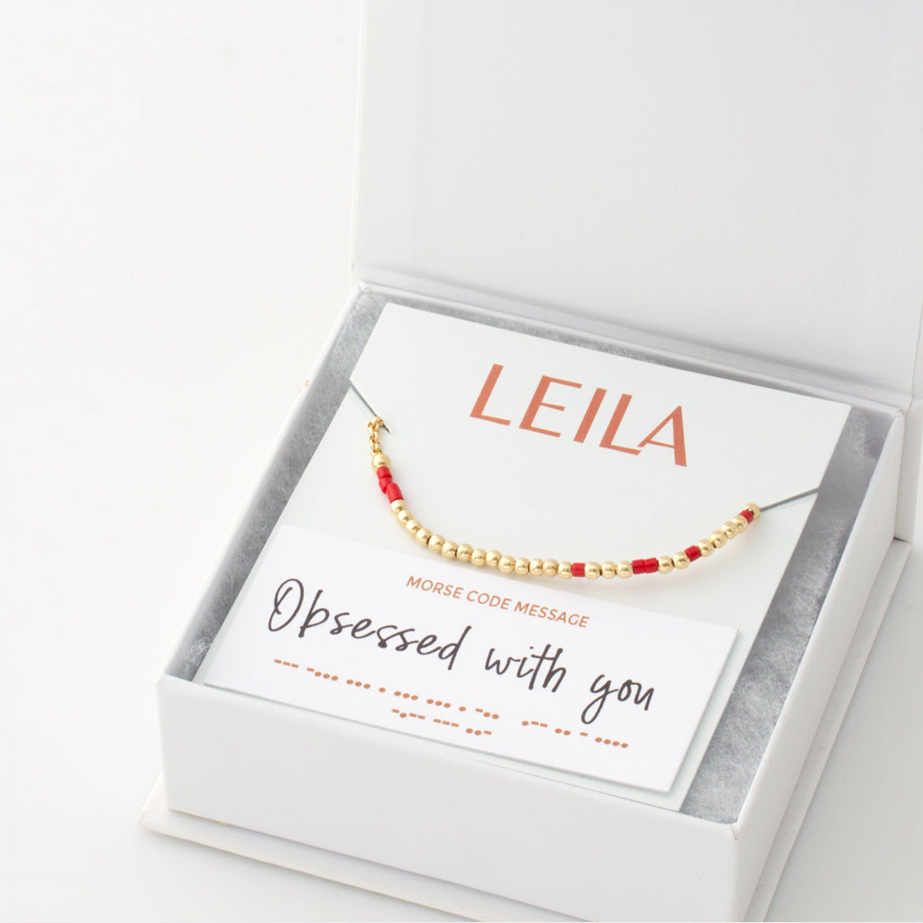 "Obsessed With You" Morse Code Bracelet