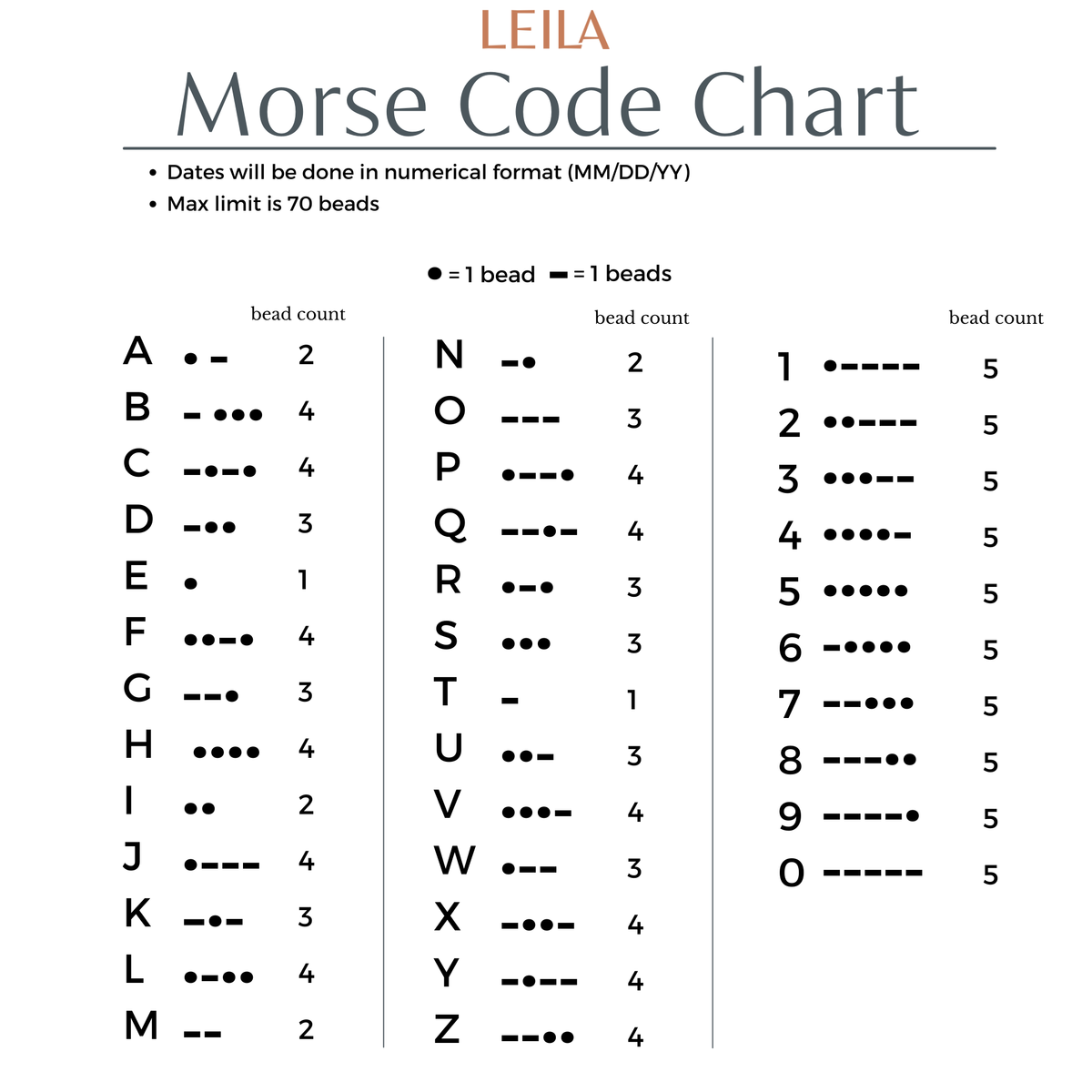 Custom Endless Morse Code Bracelet