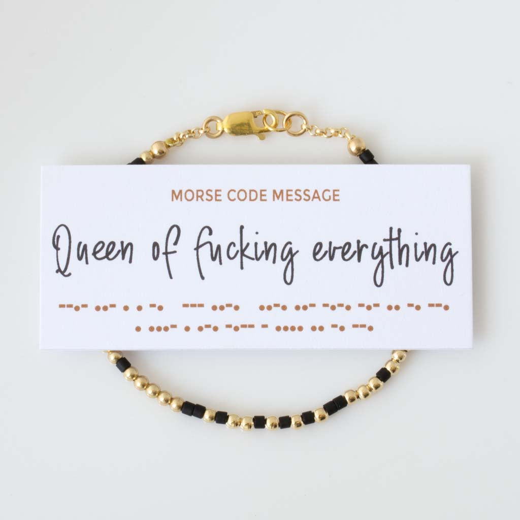 "Queen of Fucking Everything" Morse Code Bracelet
