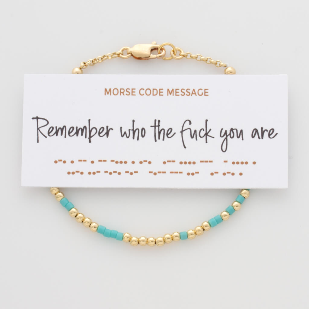 &quot;Remember Who The Fuck You Are&quot; Morse Code Bracelet
