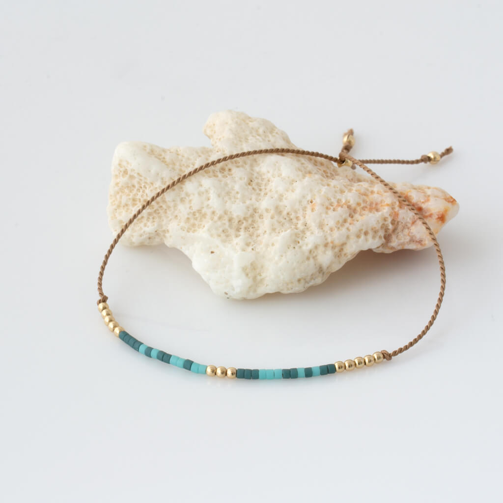 &quot;Salty Soul&quot; Adjustable Silk Morse Code Bracelet
