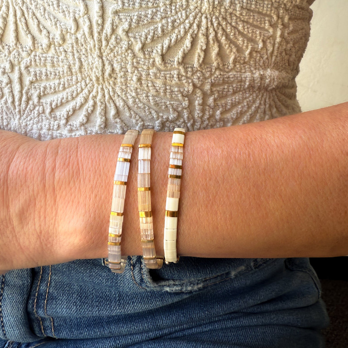 Custom Tila Morse Code Bracelet - Satin Collection