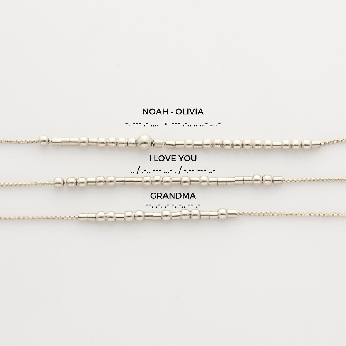 Custom Silver Morse Code Necklace
