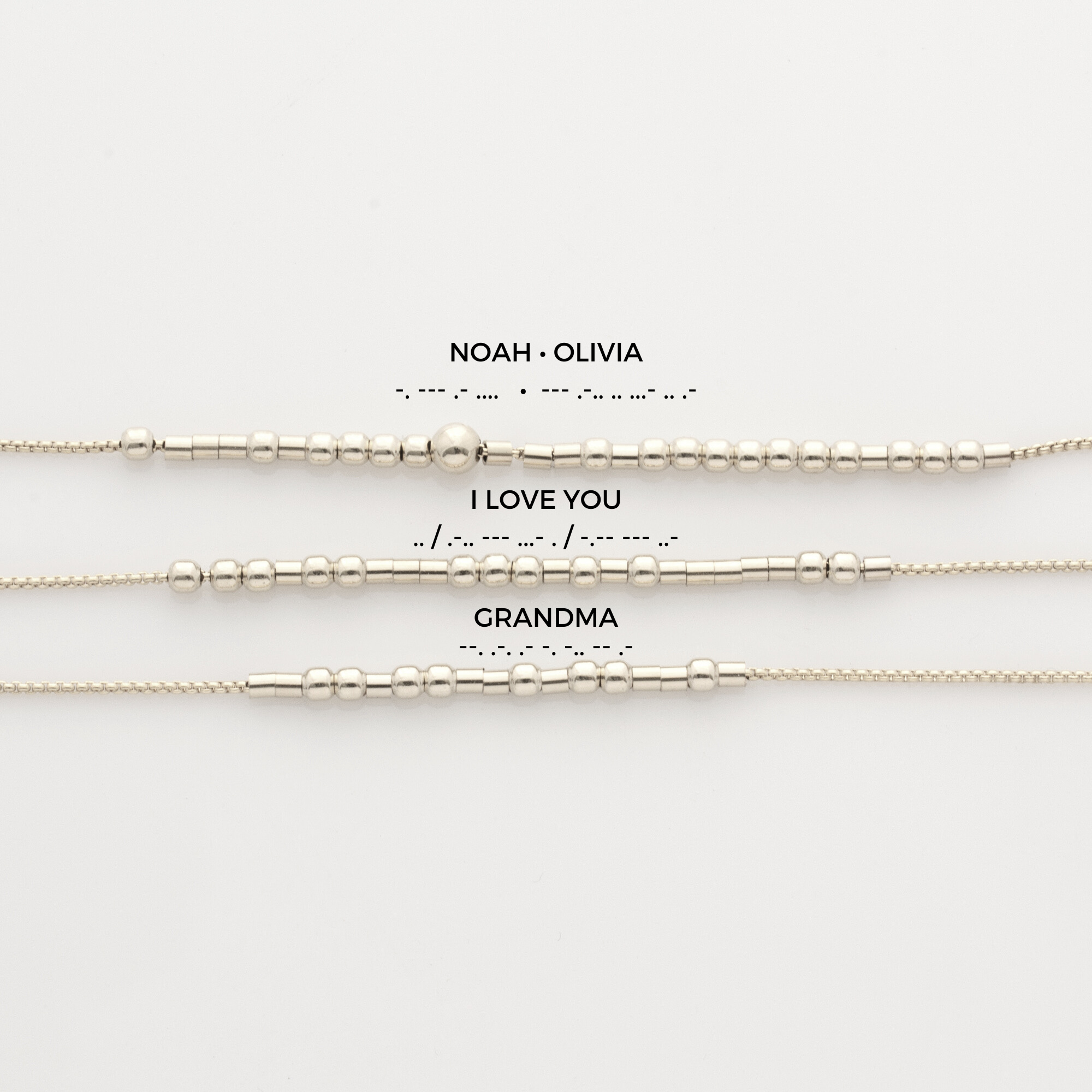 Suyi Bracciale Donna In Argento Con Codice Morse – Regalo Significativo Per Lei, Lunghezza Regolabile 16-28 Cm