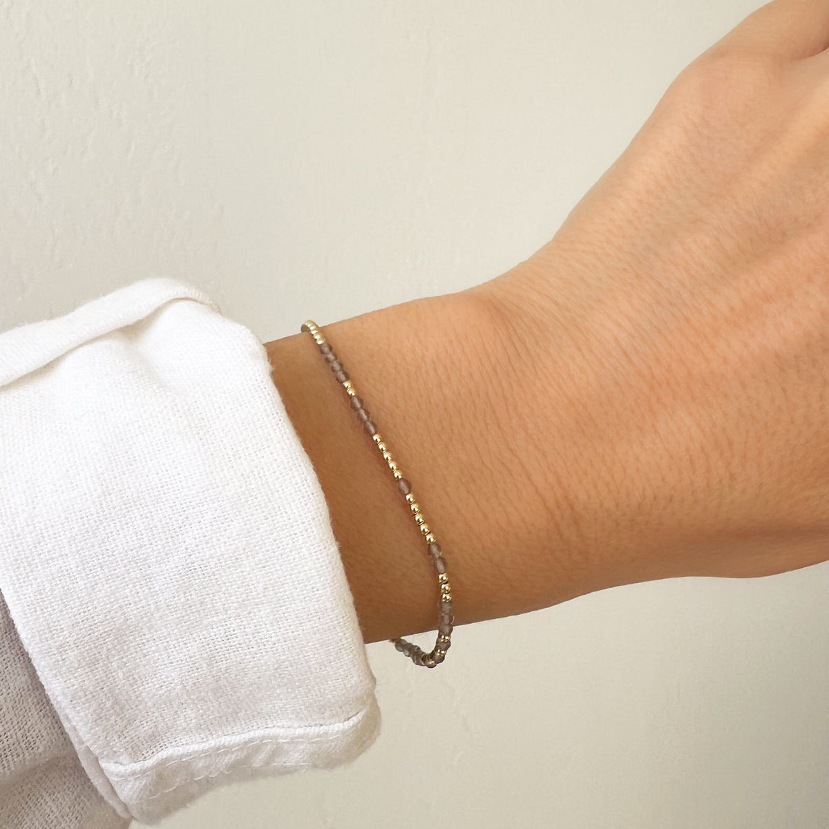 Mini Smoky Quartz Morse Code Bracelet