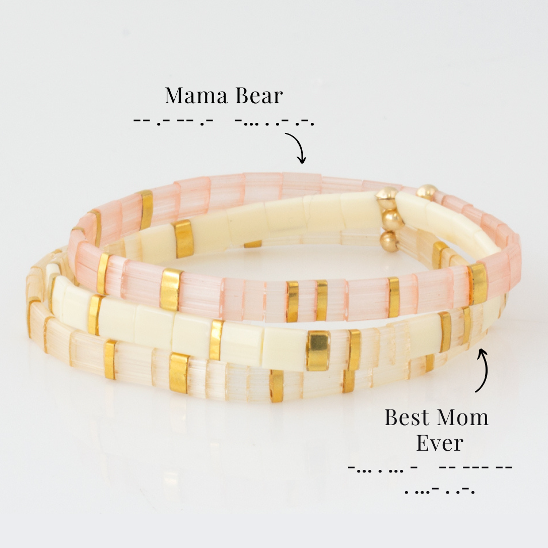Custom Tila Morse Code Bracelet - Satin Collection