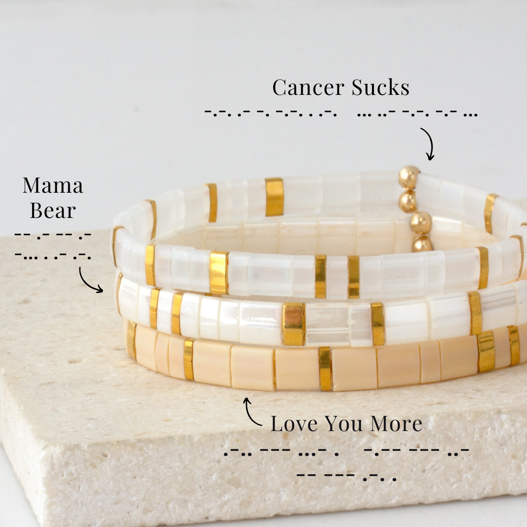 Custom Tila Morse Code Bracelet -  Solid Collection