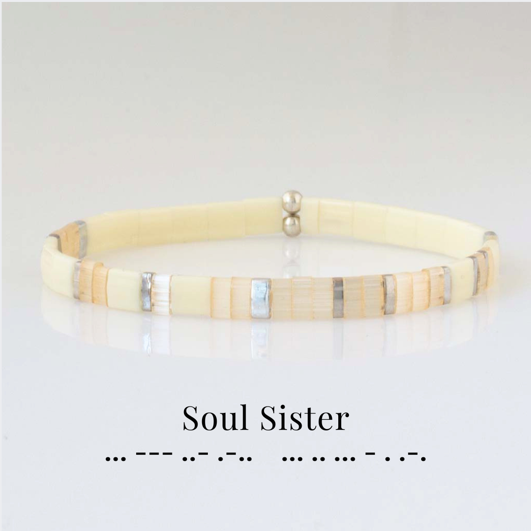 Custom Tila Morse Code Bracelet - Satin Collection