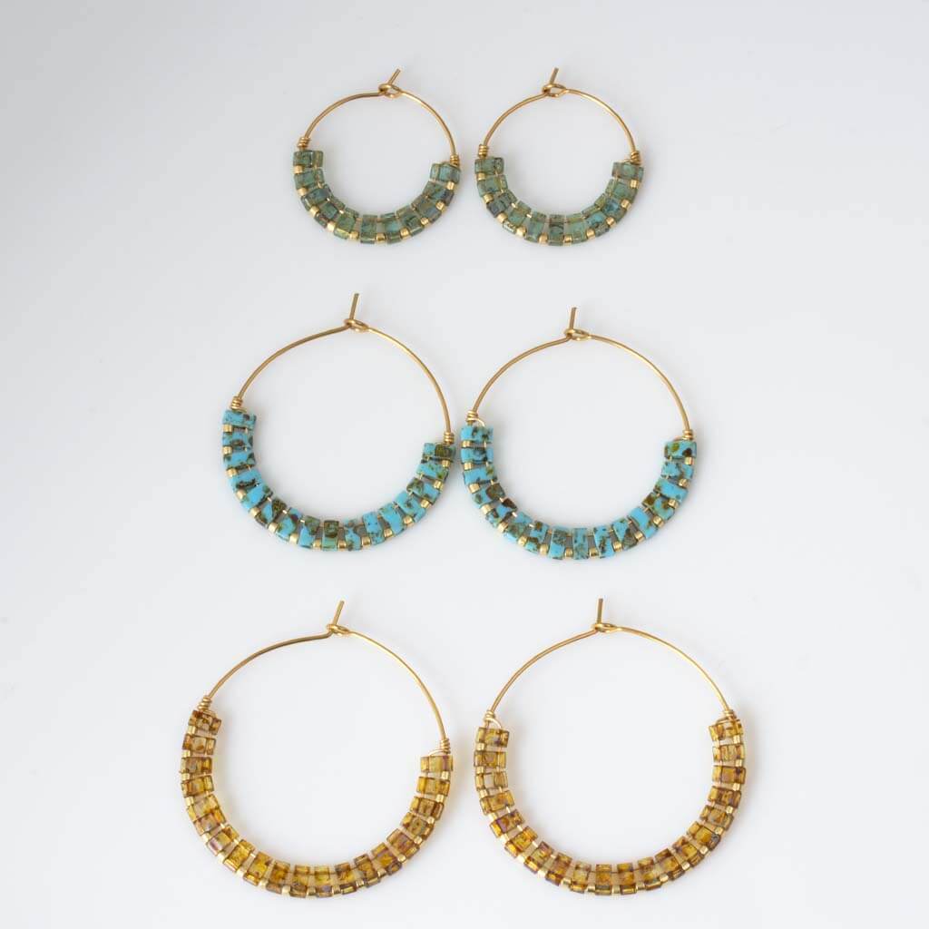 Speckled Tila Hoops