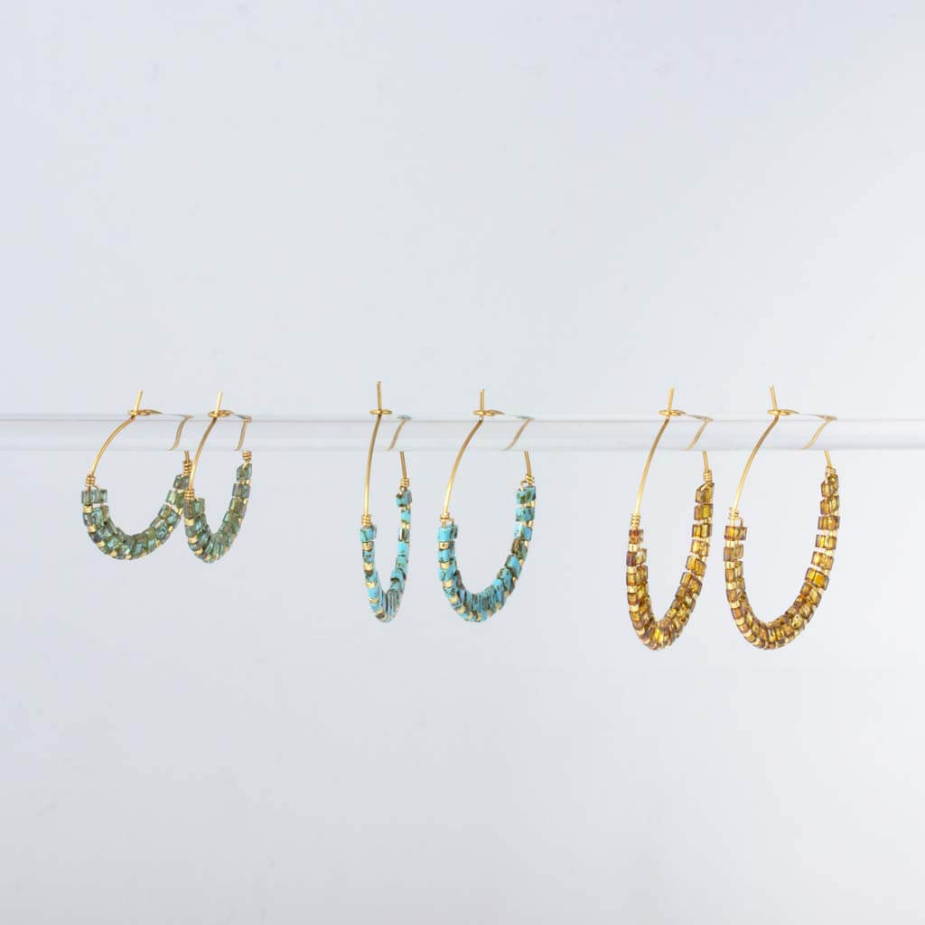 Speckled Tila Hoops