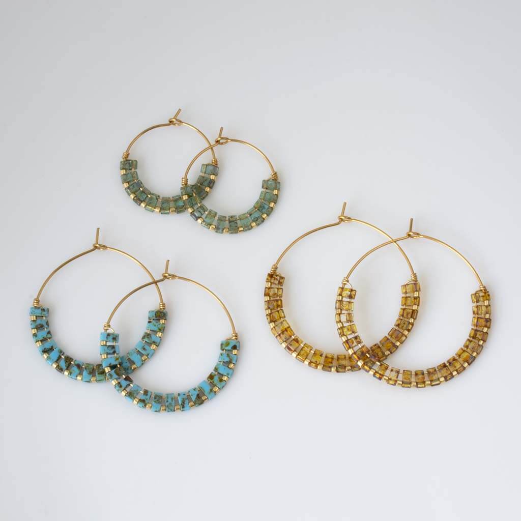 Speckled Tila Hoops