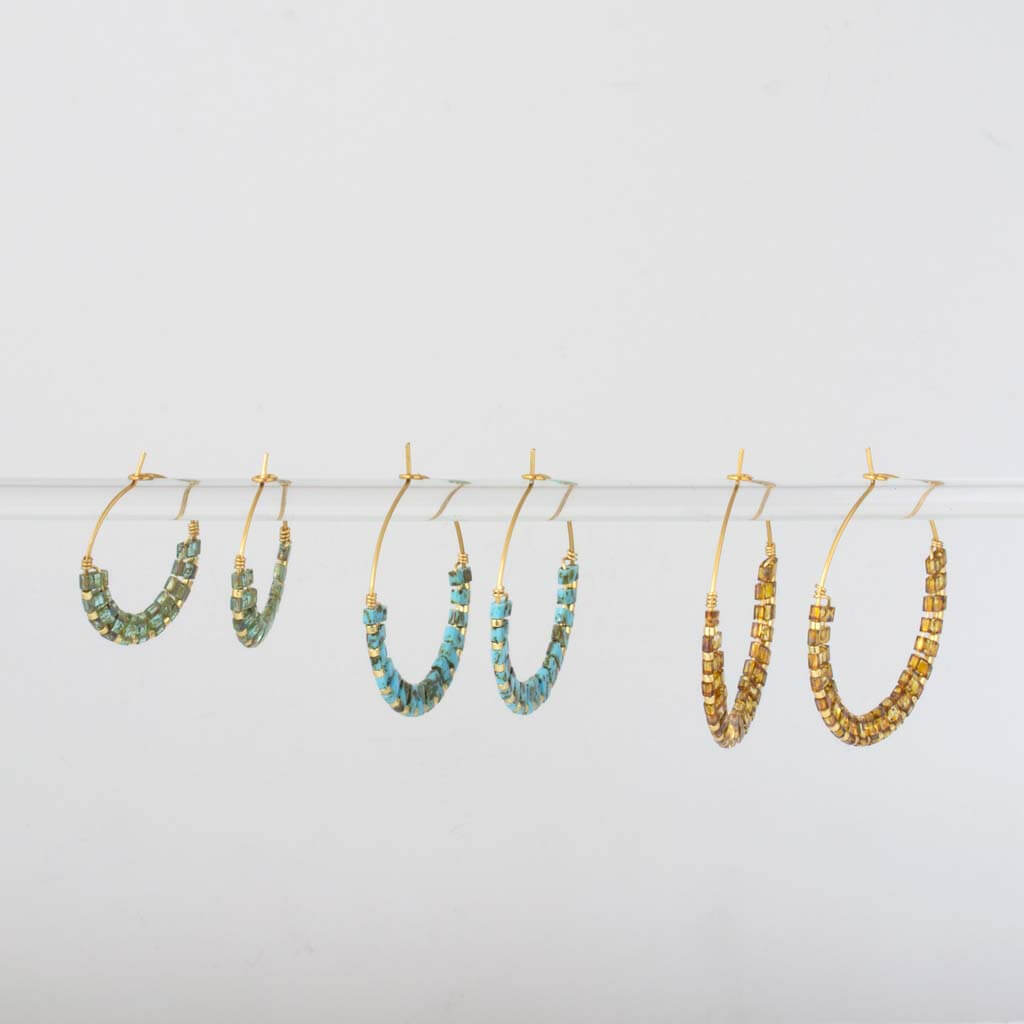 Speckled Tila Hoops