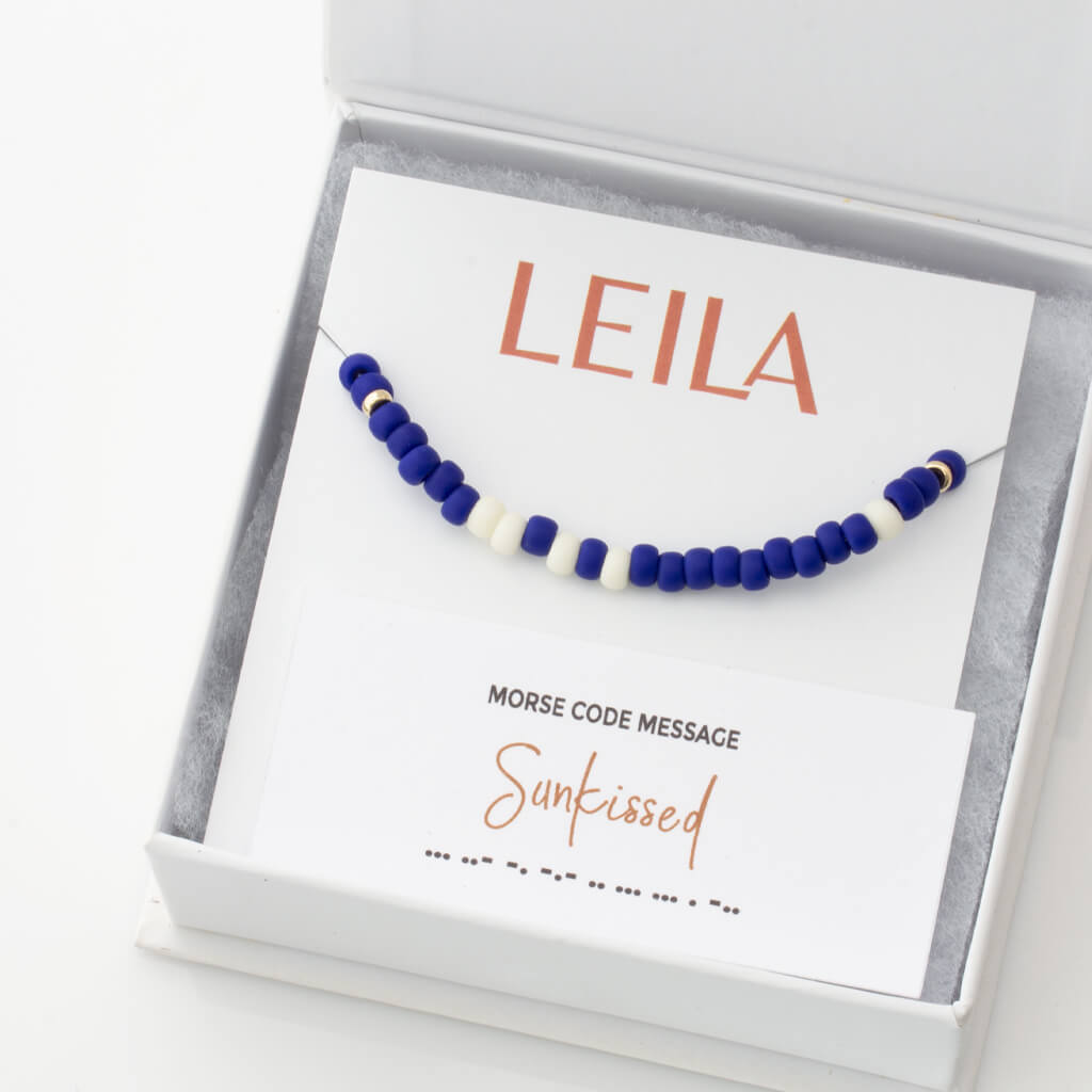 "Sunkissed" Two-Tone Bubble Morse Code Bracelet
