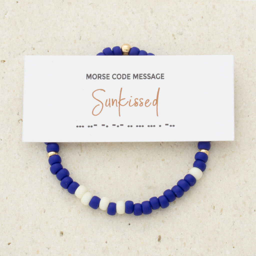 "Sunkissed" Two-Tone Bubble Morse Code Bracelet