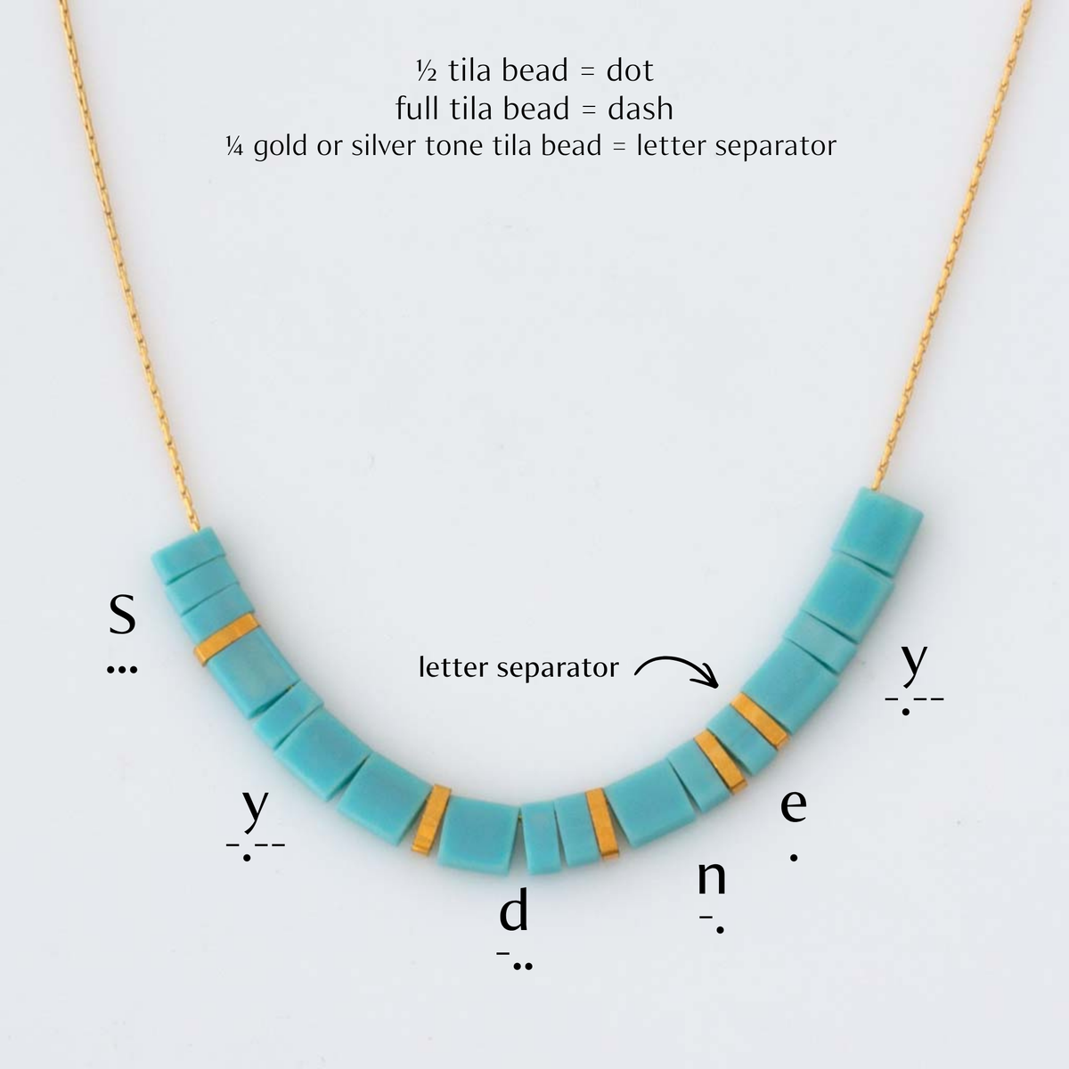 Tila Morse Code Necklace - Solid Collection