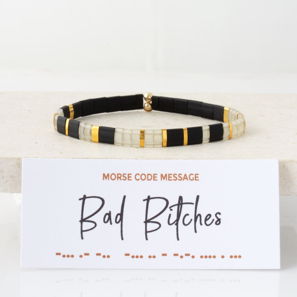 Custom Tila Morse Code Bracelet - Monotone Collection