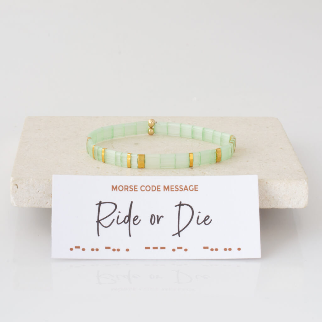 Custom Tila Morse Code Bracelet - Satin Collection