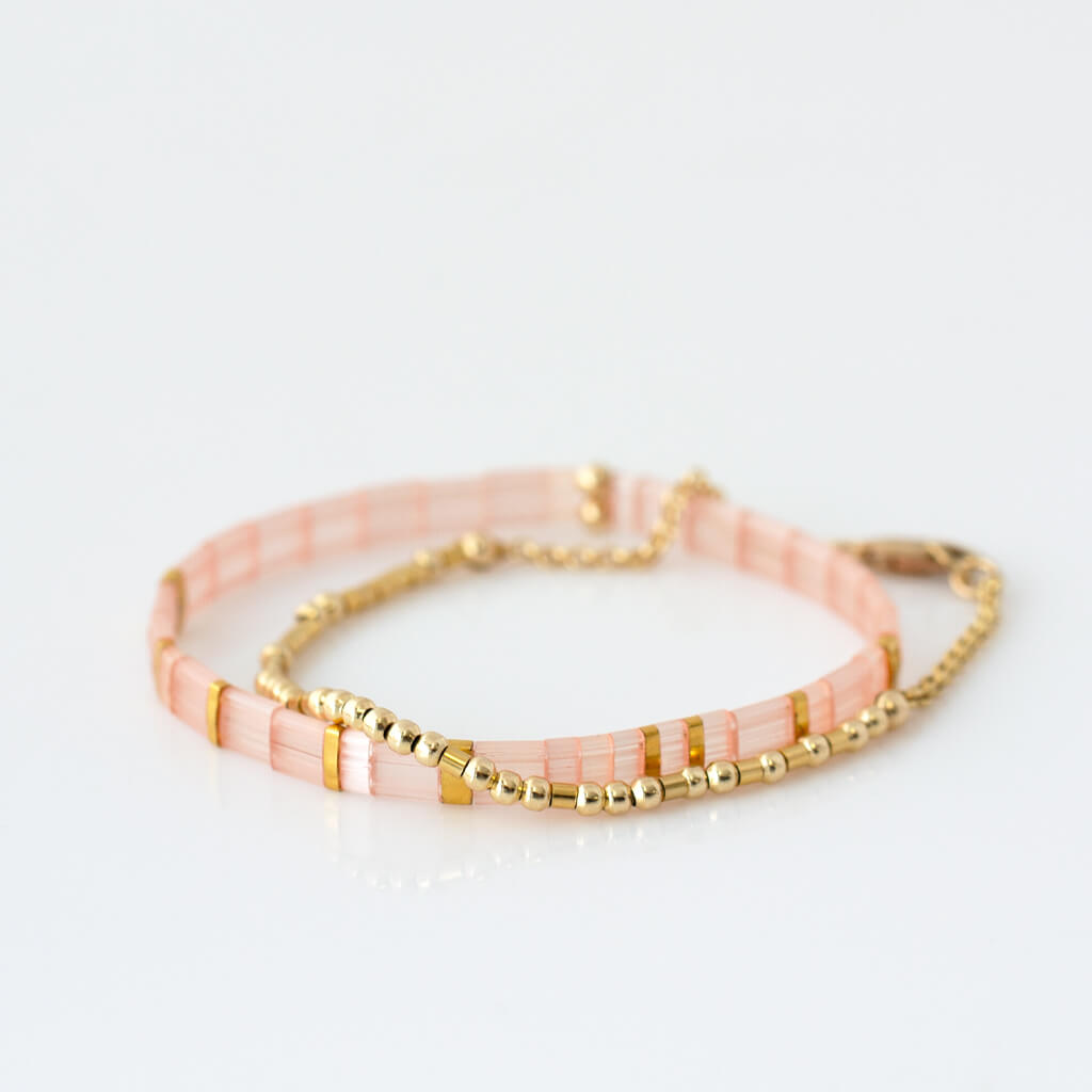 Custom Tila Morse Code Bracelet - Satin Collection