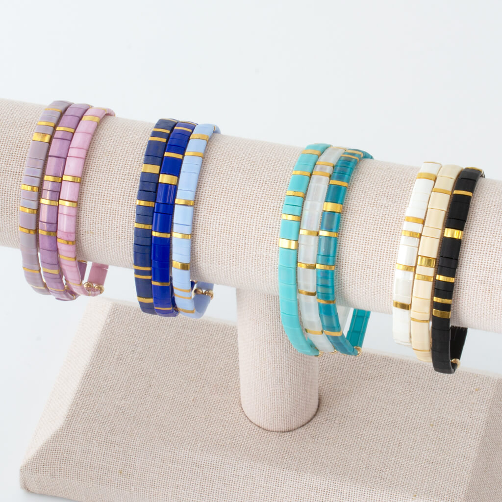 Custom Tila Morse Code Bracelet -  Solid Collection