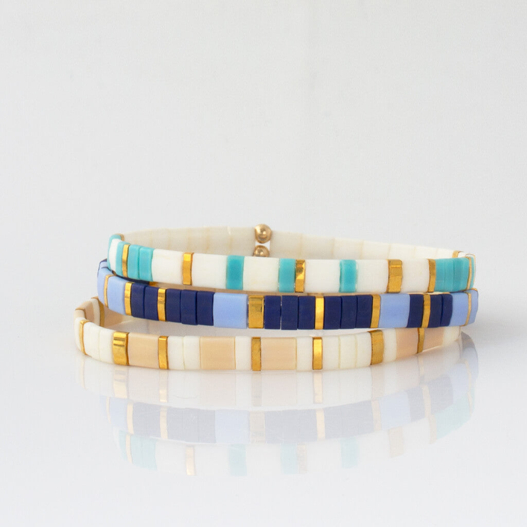 Custom Tila Morse Code Bracelet - Two-Tone Collection