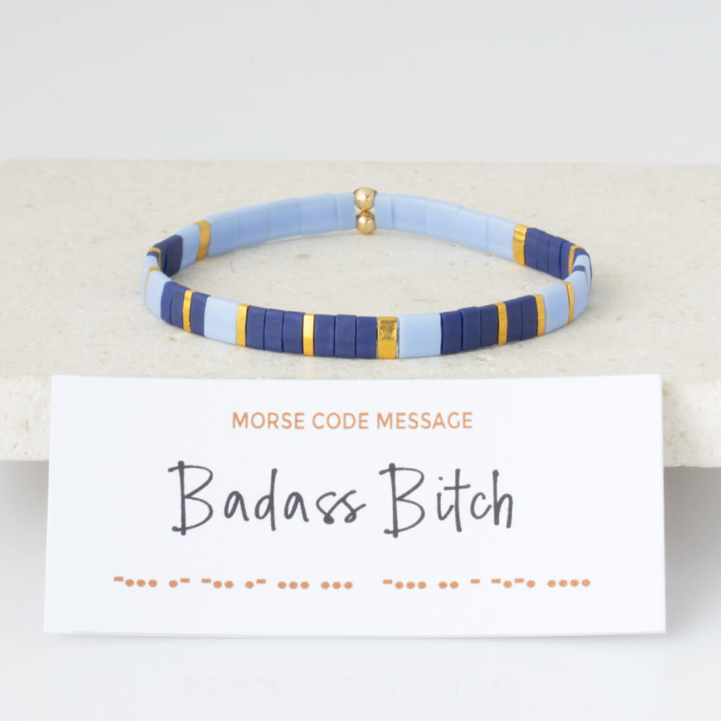 Custom Tila Morse Code Bracelet - Two-Tone Collection