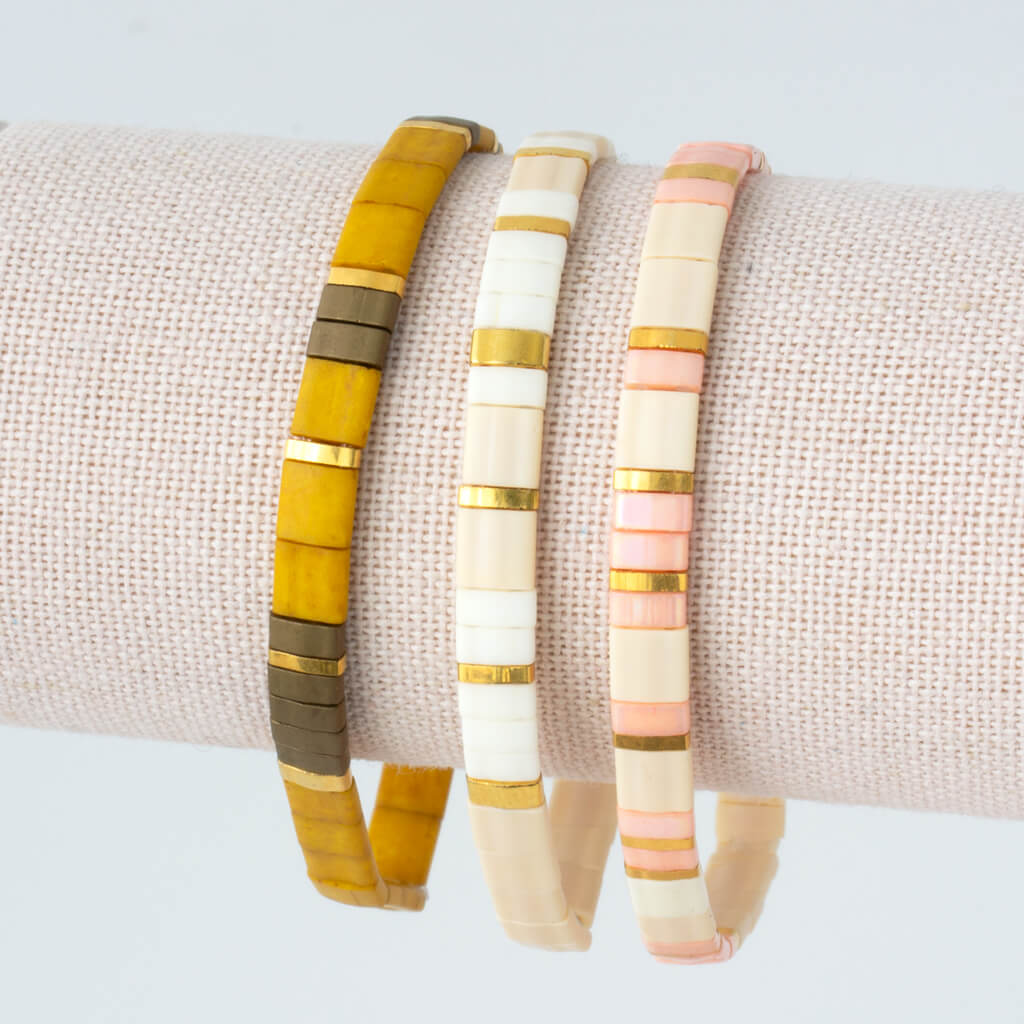 Custom Tila Morse Code Bracelet - Two-Tone Collection