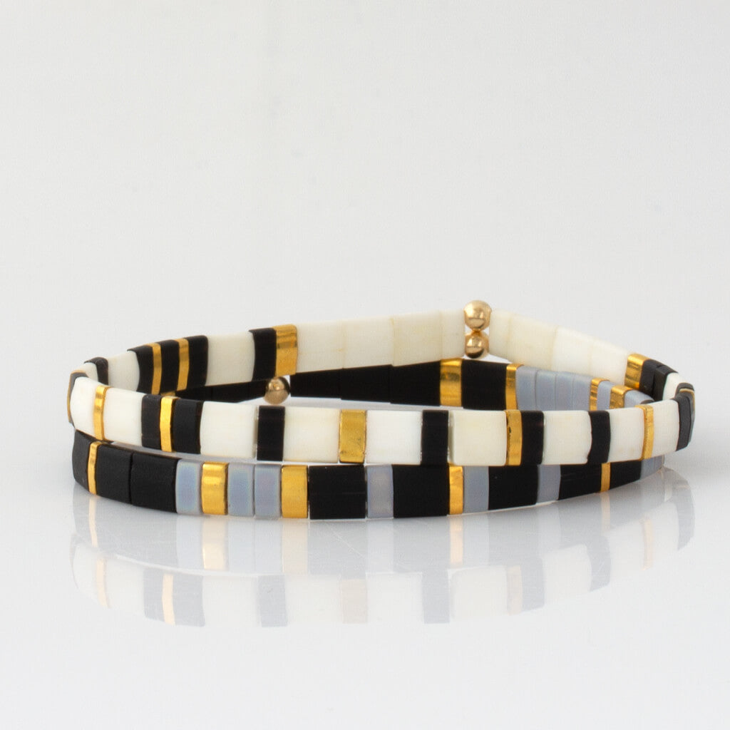 Custom Tila Morse Code Bracelet - Two-Tone Collection