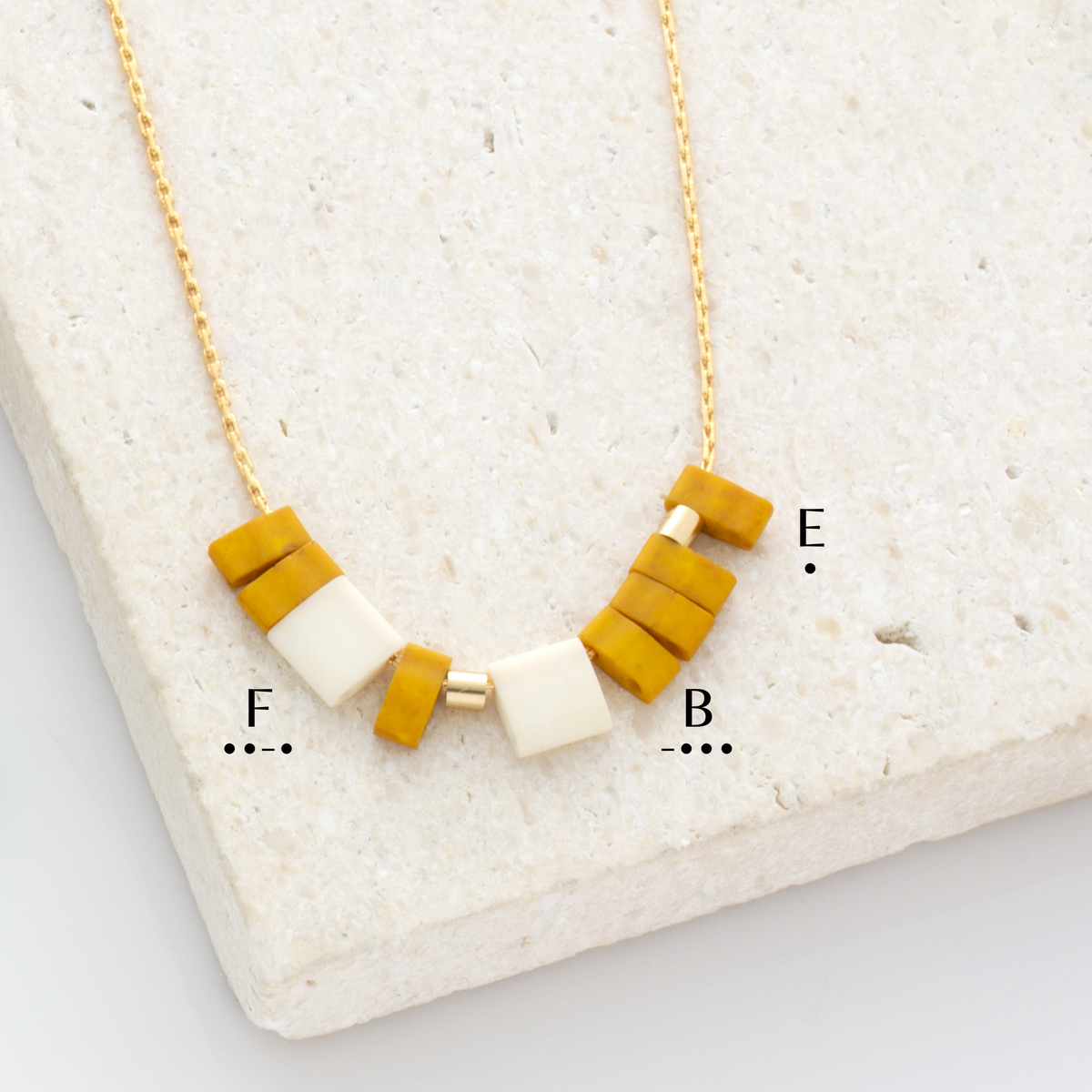 Custom Color Block Morse Code Necklace