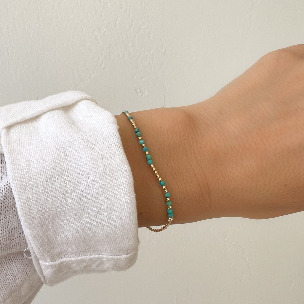 Mini Turquoise Morse Code Bracelet