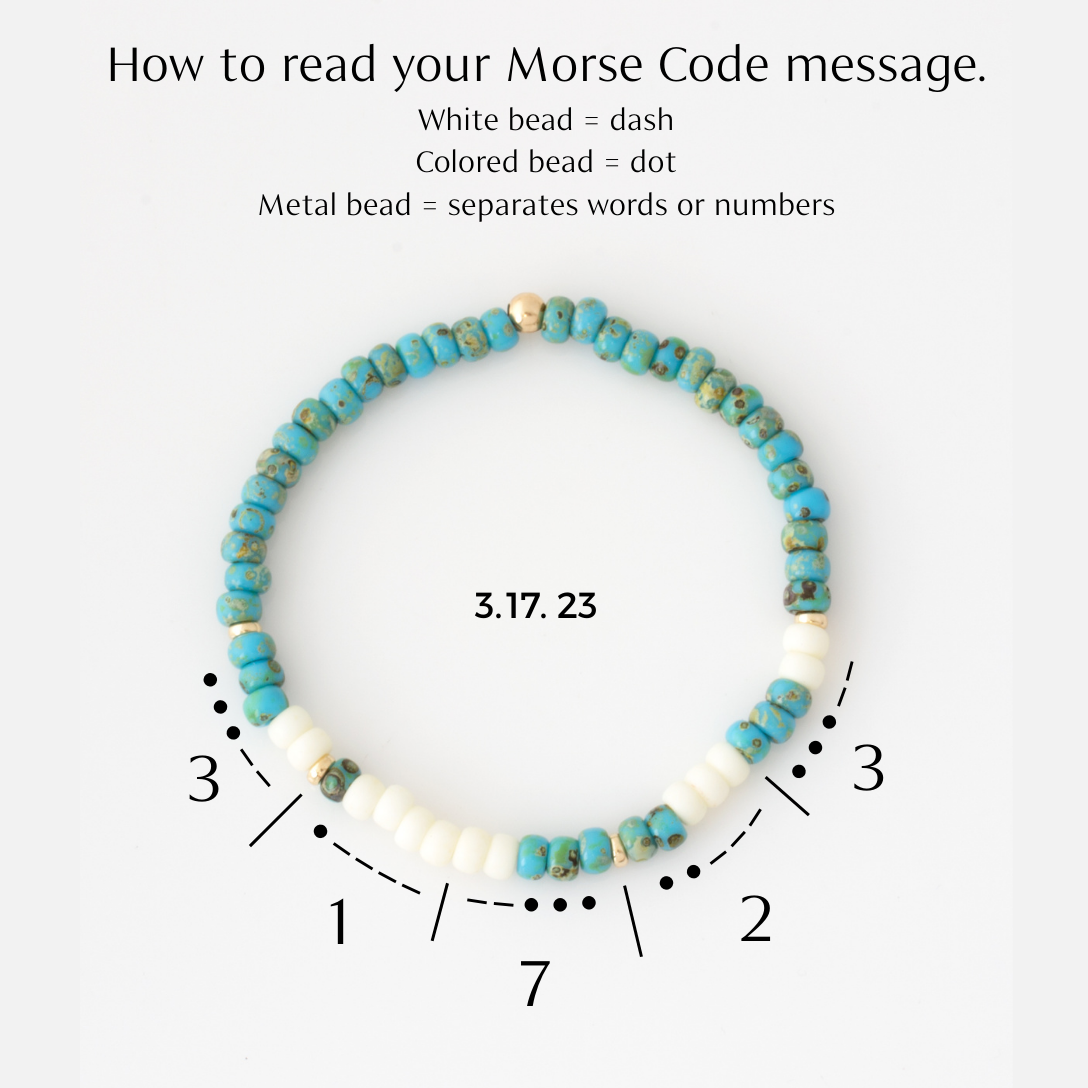 Custom Two-Tone Bubble Morse Code Bracelet