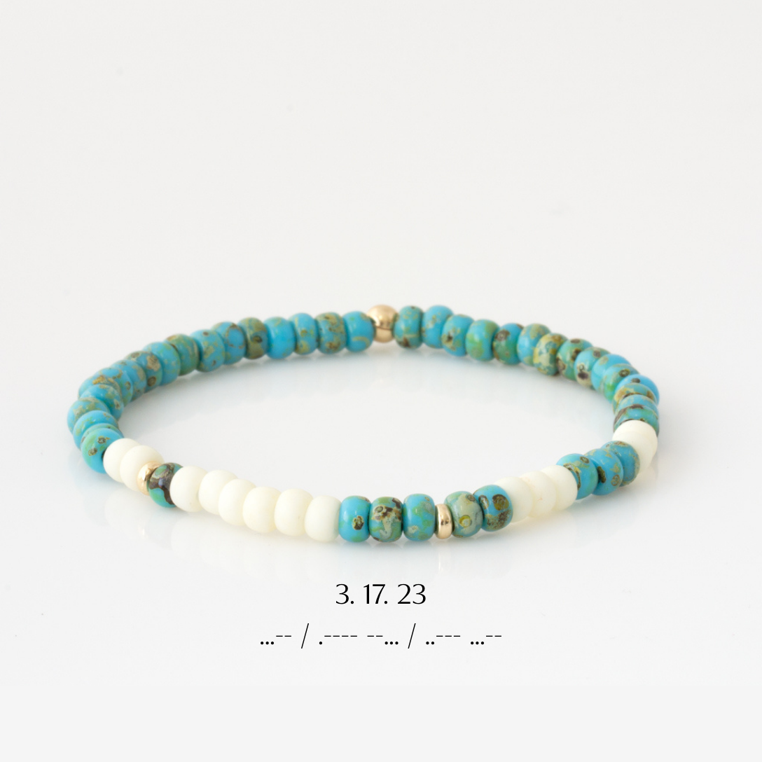 Custom Two-Tone Bubble Morse Code Bracelet
