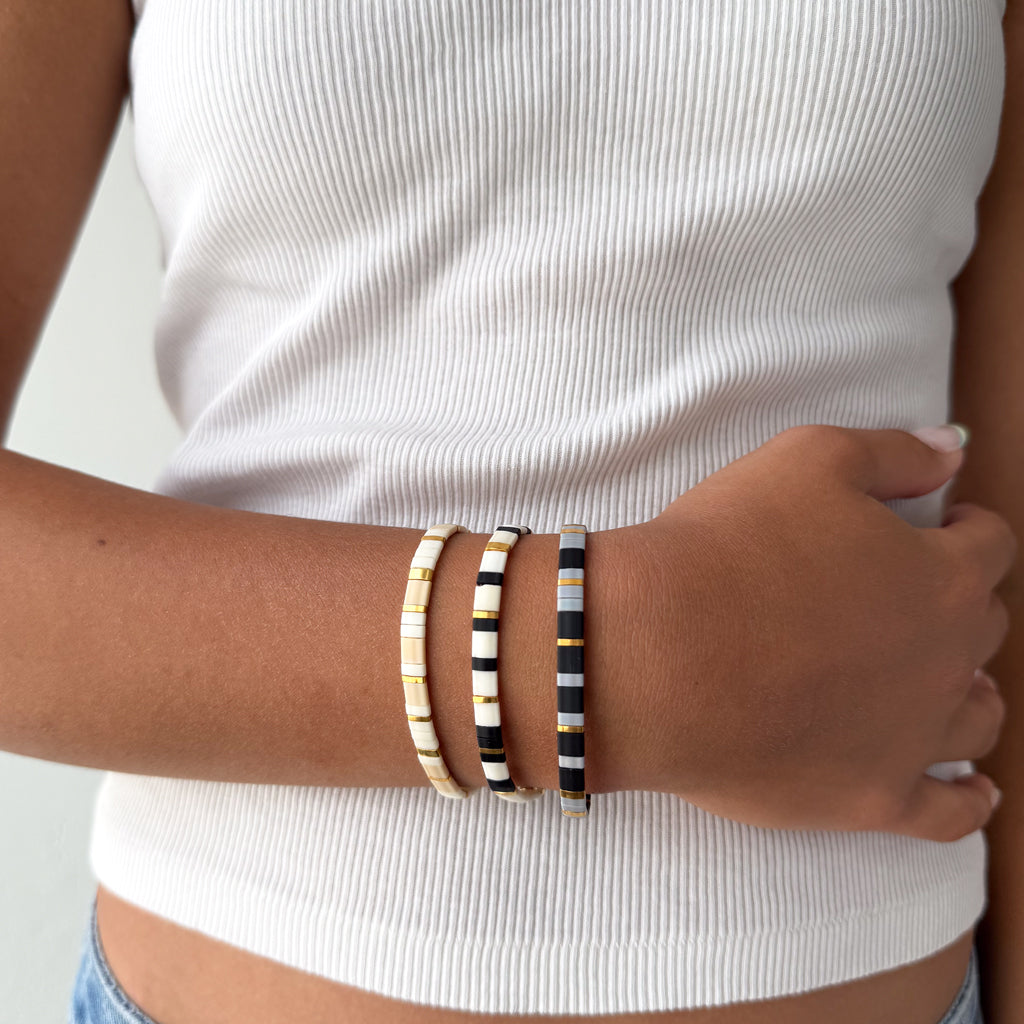 Custom Tila Morse Code Bracelet - Two-Tone Collection