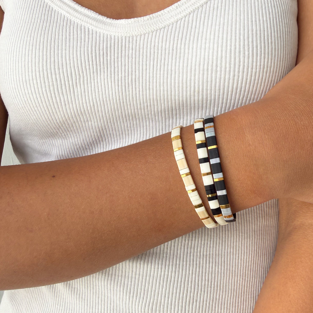 Custom Tila Morse Code Bracelet - Two-Tone Collection