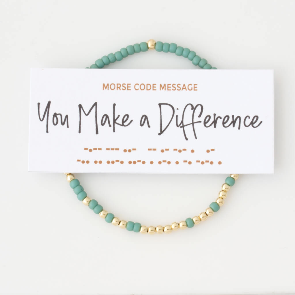 &quot;You Make A Difference&quot; Endless Morse Code Bracelet