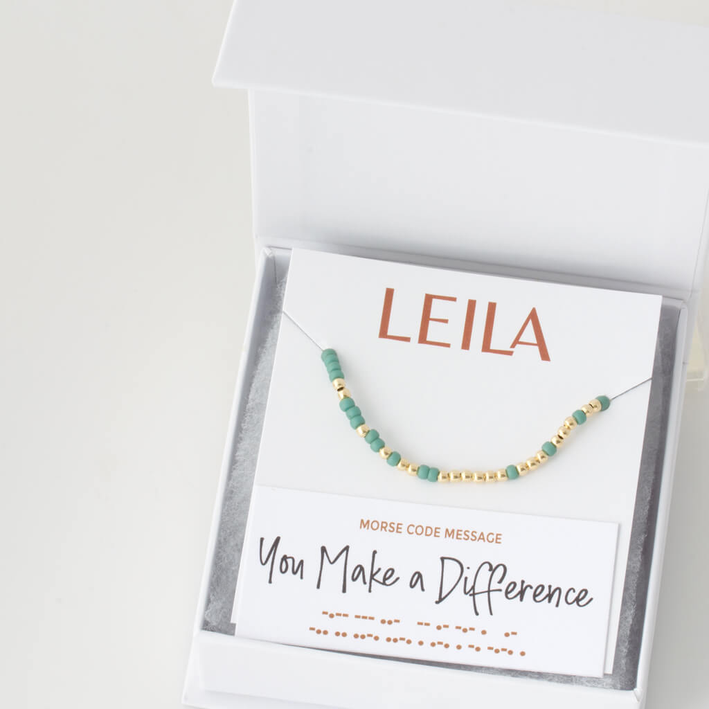 &quot;You Make A Difference&quot; Endless Morse Code Bracelet