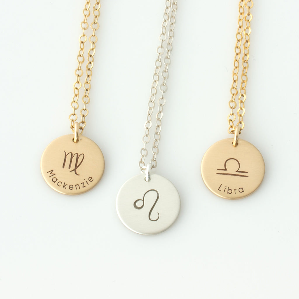 Custom star sign necklace birthday gift for her
