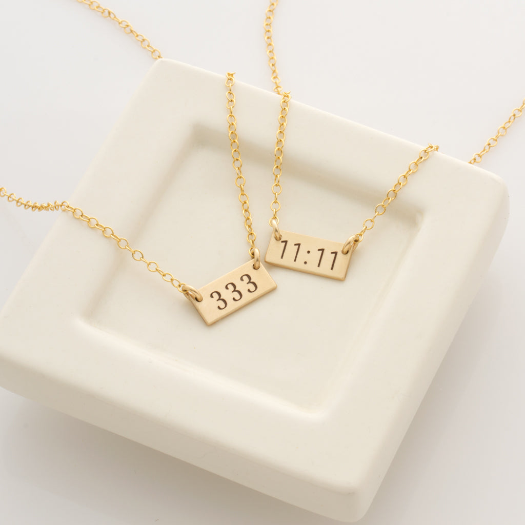 Angel Numbers Bar Necklace