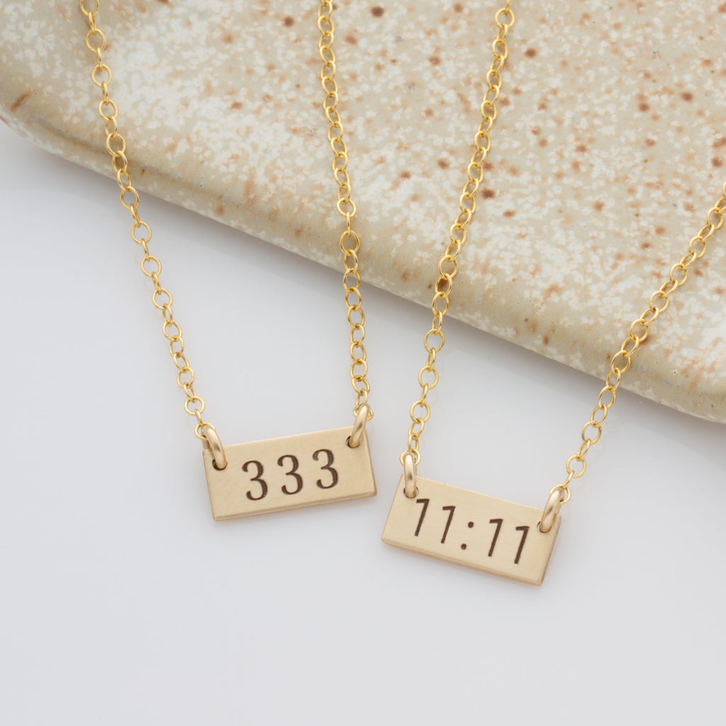 Angel Numbers Bar Necklace