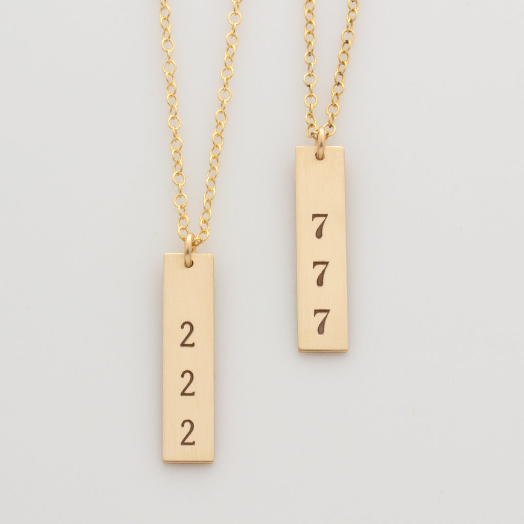 Angel Numbers Vertical Necklace