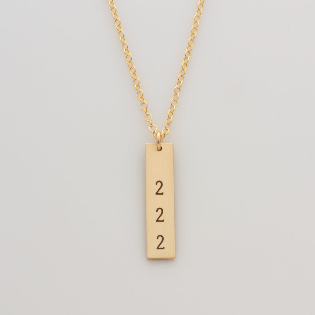 Angel Numbers Vertical Necklace