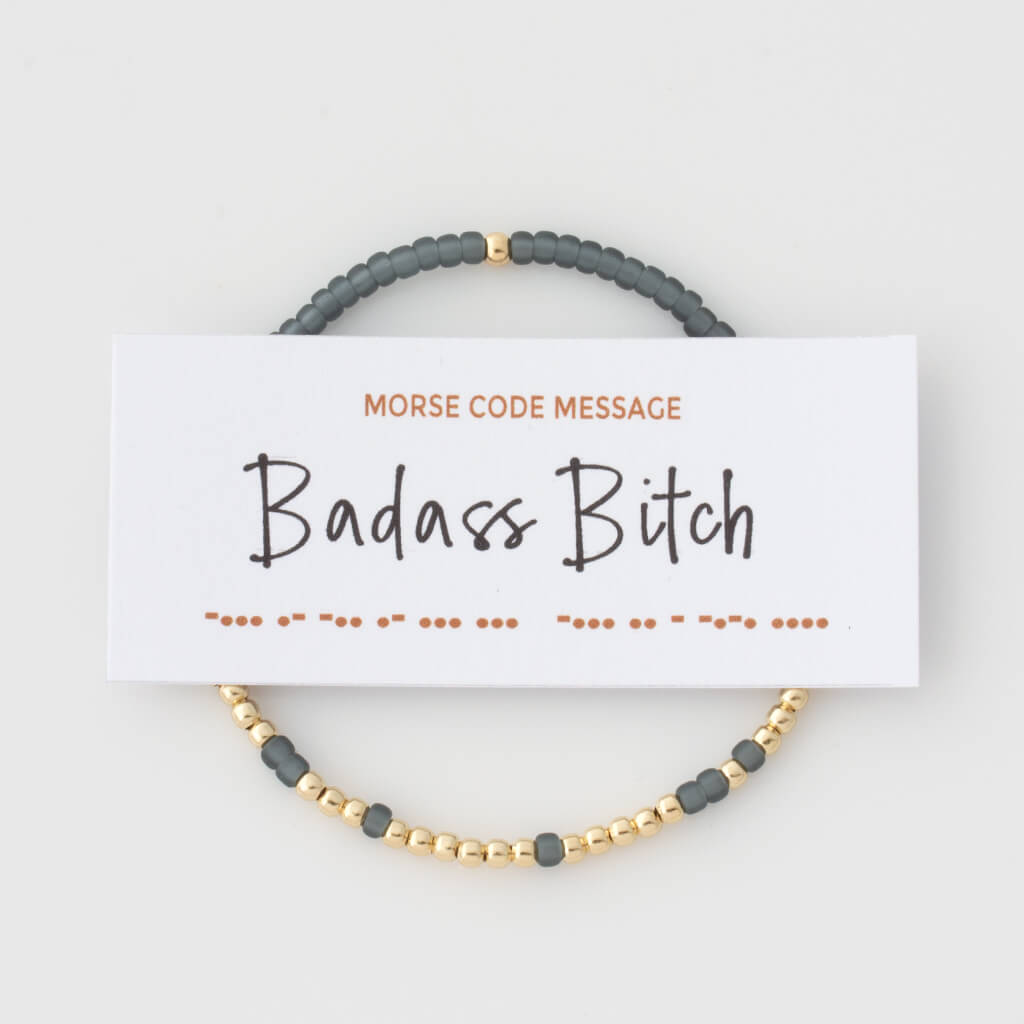Badass Bitch Endless Morse Code Bracelet - LEILA