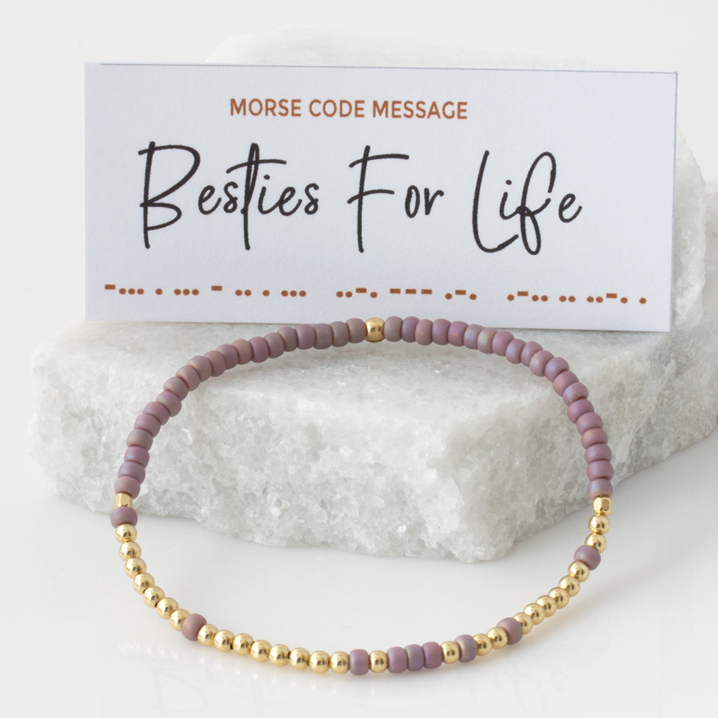 &quot;Besties for Life&quot; Endless Morse Code Bracelet