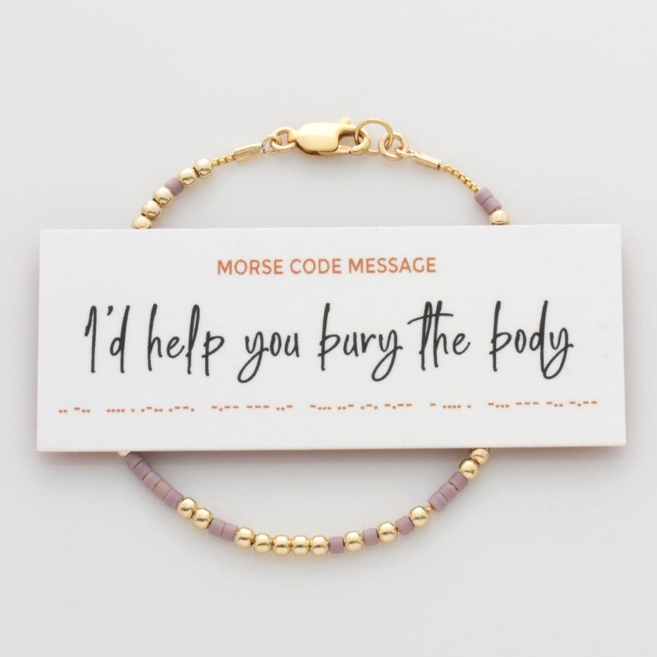 XYTDM Braccialetto dell'amicizia con scritta in inglese I'd Help You Bury The Body Morse Code, regolabile, con messaggio nascosto, idea regalo per donne, Misura unica, Metallo, Senza gemme XYTDM Braccialetto dell'amicizia con scritta in inglese I'd Help You Bury The Body Morse Code, regolabile, con messaggio nascosto, idea regalo per donne, Misura unica, Metallo, Senza gemme