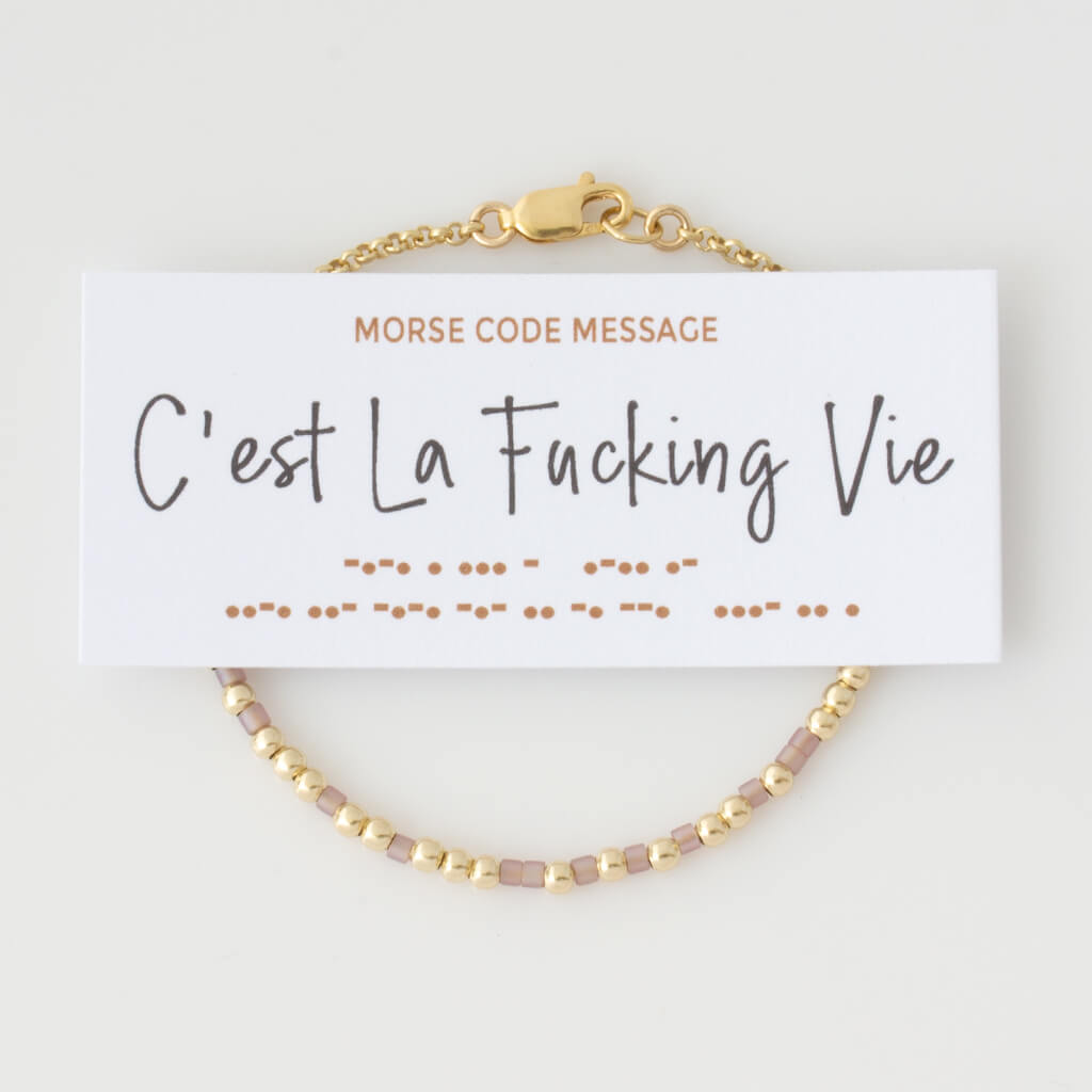 &quot;C&#39;est La Fucking Vie&quot; Morse Code Bracelet