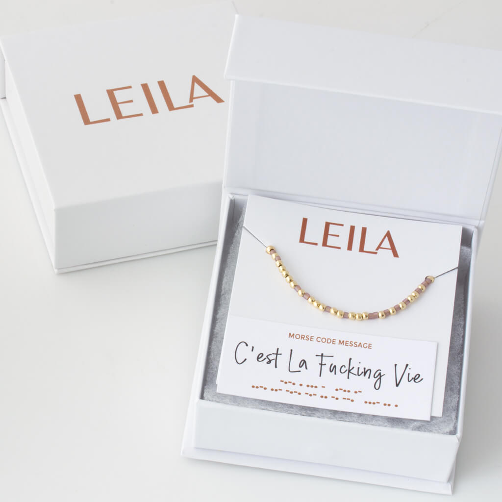 &quot;C&#39;est La Fucking Vie&quot; Morse Code Bracelet