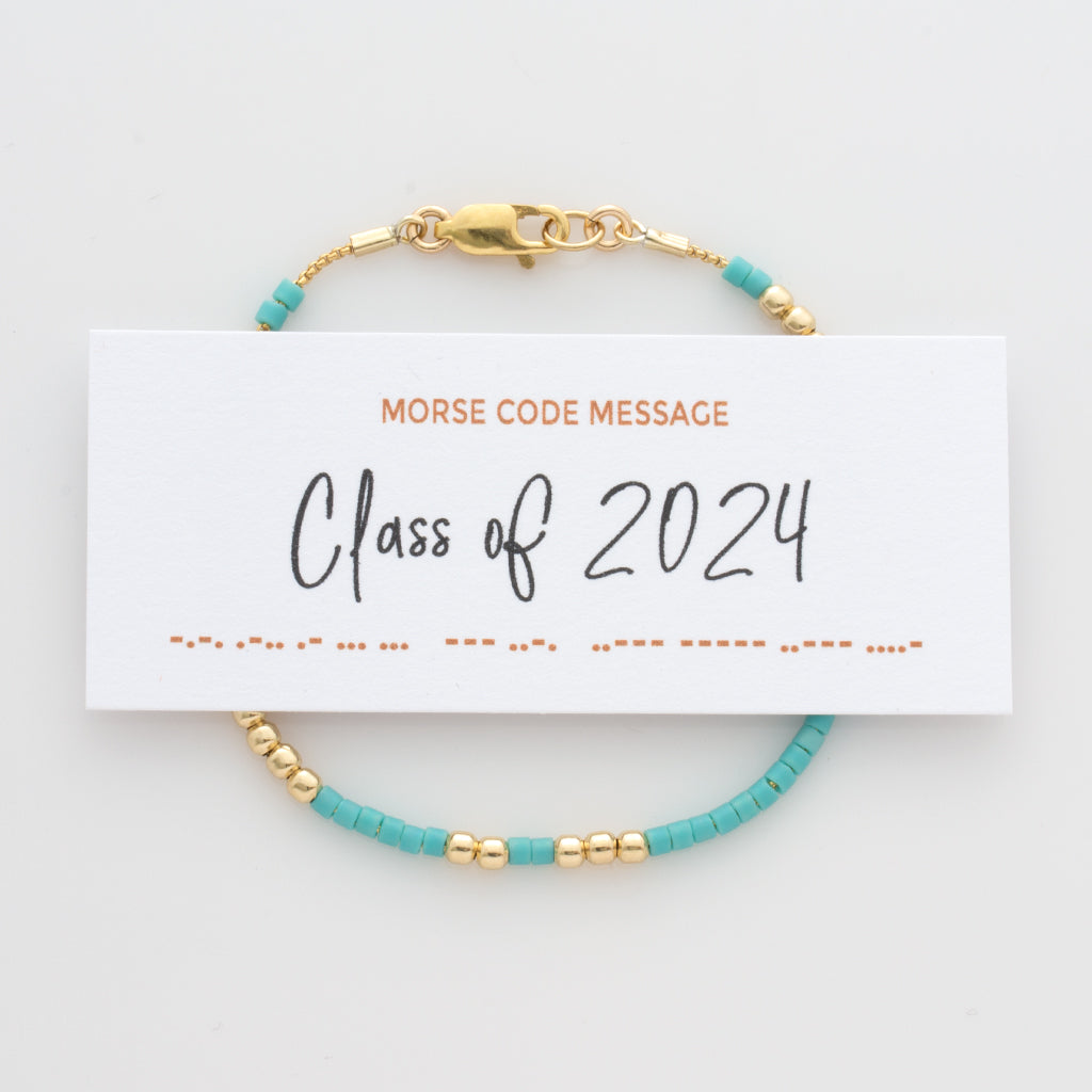 &quot;Class of 2024&quot; Morse Code Bracelet