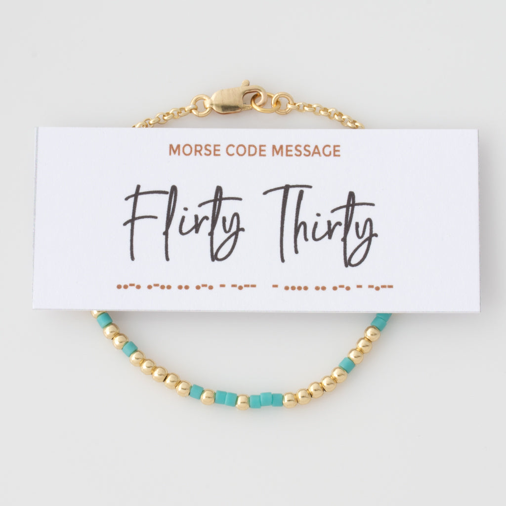 &quot;Flirty Thirty&quot; Morse Code Bracelet