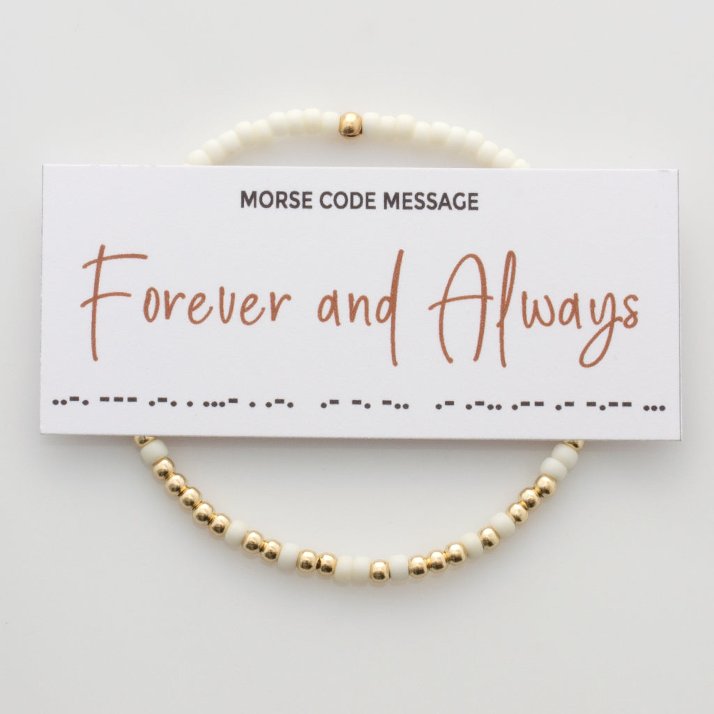 &quot;Forever and Always&quot; Endless Morse Code Bracelet